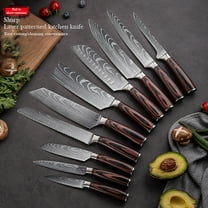 Japanese Damascus Chef Knife Set, Meat and Vegetable Cleaver Collection for Kitchen Use
