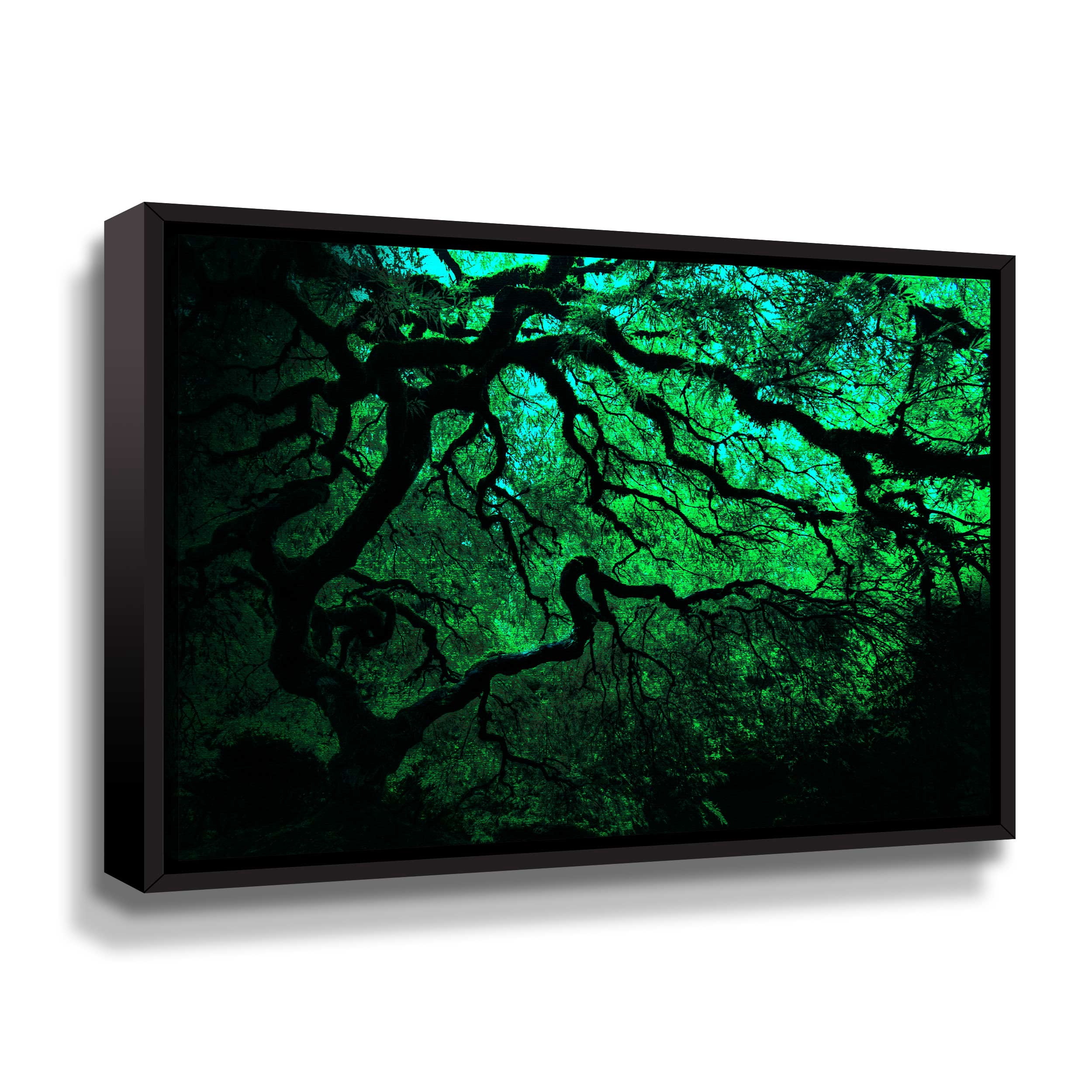 Japanese Dark Tree Gallery Wrapped Floater-framed Canvas