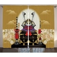 thumbnail image 1 of Ambesonne Japan Curtains 2 Panel Set, Archer Cemetery Flower, 108" x 90", Yellow Black, 1 of 3