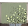 thumbnail image 1 of Ambesonne Flower Curtains 2 Panel Set, Retro Floral, 108" x 84", Beige Brown, 1 of 3