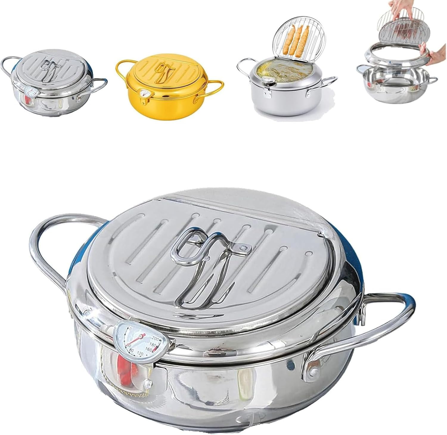 Japanese Deep Fryer Pot, Japanese Style Tempura Frying Pot, With ...