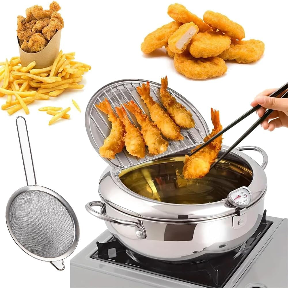 Japanese Deep Fryer Pot, Japanese Tempura Deep Fryer Stainless Steel
