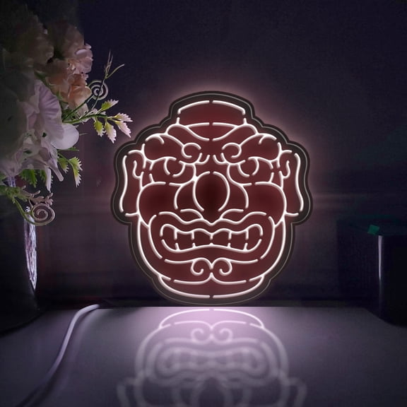 Japanese Demon Culture Led Light Box, Dimmable Neon-Like Light Signs USB Power for Wall Decor Bedroom Decoration, Static Light (WxH) 11"x12"