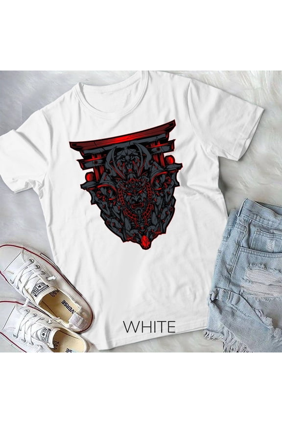 Japanese Devil Oni Demon Samurai Cosplay Ninja Techwear Unisex T-shirt