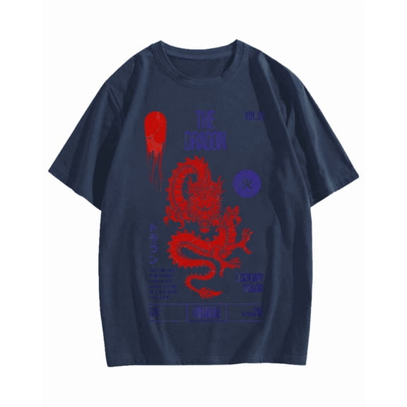 Japanese Dragon Cotton casual T-shirt