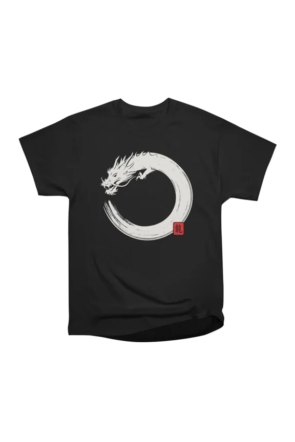 Japanese Dragon Enso Circle T-Shirt Tee Gift For Him Merch For Her Apparel For Friend