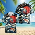 thumbnail image 1 of Japanese Dragon Koi Fish Hawaiian Shirt for Men, Button Down Summer Beach Short Sleeve, Sizes S-5XL, 1 of 4