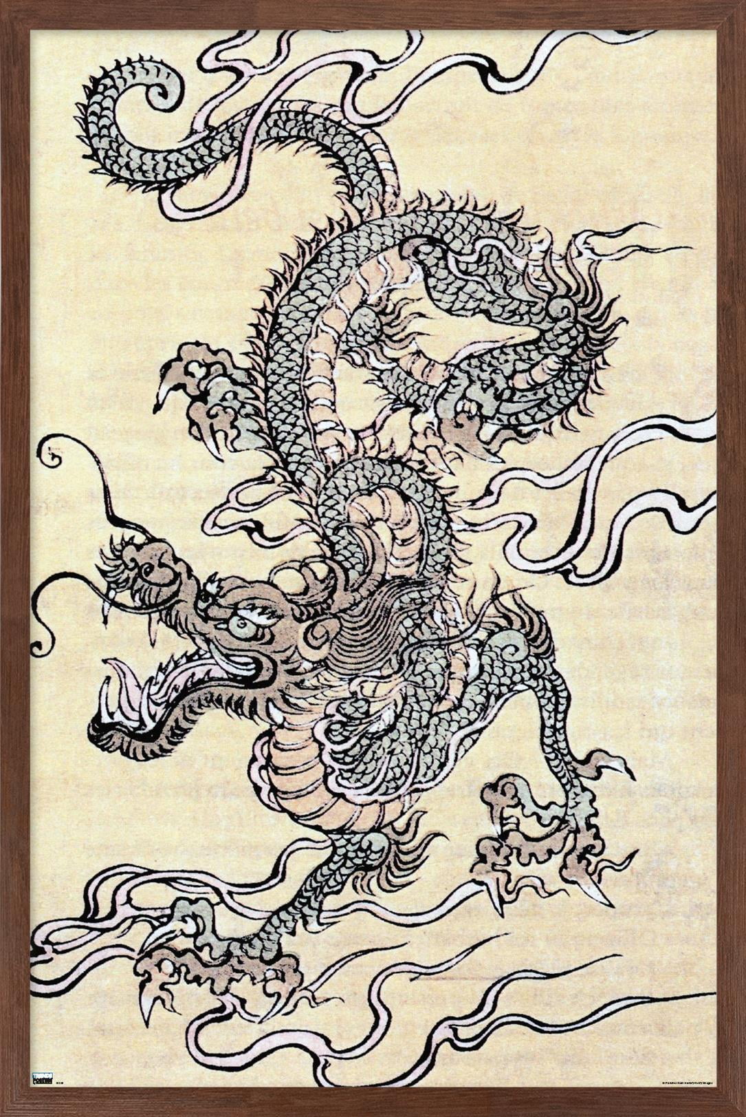 Japanese Dragon Wall Poster, 22.375