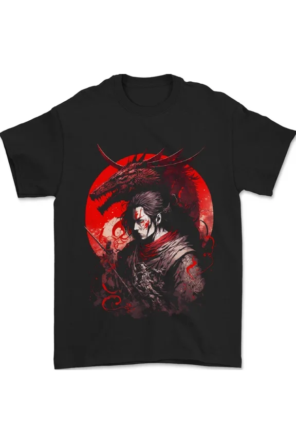 Japanese Dragon Warrior Samurai Ronin Mens Womens S-5XL T-Shirt, Vintage Birthday Gift