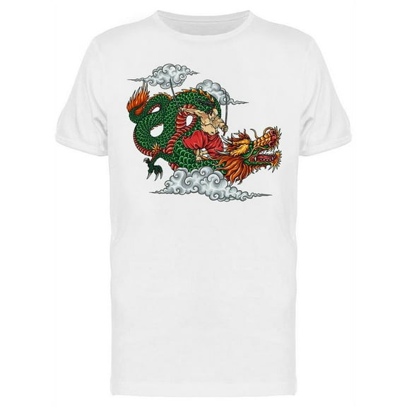 Japanese Dragon With Clouds T-Shirt Men -Image by Shutterstock, Male x-Large