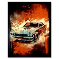 thumbnail image 1 of Japanese Drift Car JDM Action Scene Painting Red Blue Speed Motorsport Driving Art Print Framed Poster Wall Decor 12x16 inch, 1 of 5