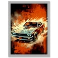 thumbnail image 1 of Japanese Drift Car JDM Action Scene Painting Red Blue Speed Motorsport Driving Artwork Framed Wall Art Print A4, 1 of 4