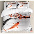 Japanese Duvet Cover Set Branch of A Flourishing Sakura Tree Flower