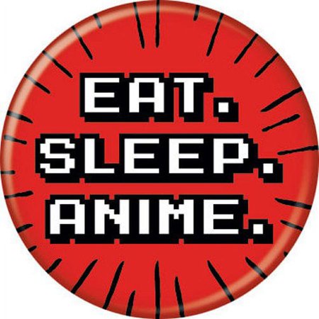 Japanese Eat Sleep Anime Red Licensed 1.25 Inch Button 86181