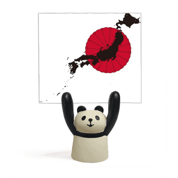 Japanese Emblem Map Pattern Memo Holder Cartoon Animal Panda Stand Decoration
