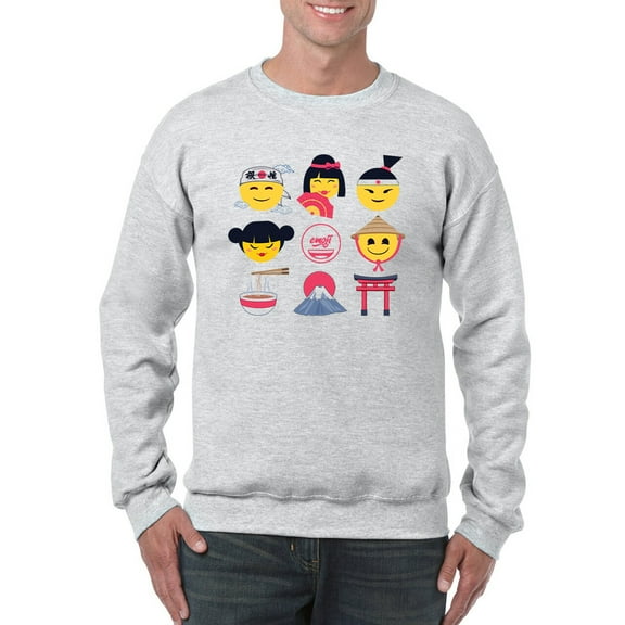 Japanese Emoji Icons - Cute Cultural Set Graphic Men's Sweatshirt