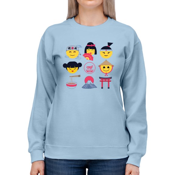 Japanese Emoji Icons - Cute Cultural Set Graphic Women's Sweatshirt