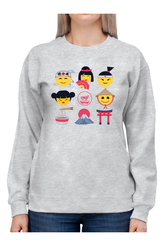 Japanese Emoji Icons - Cute Cultural Set Graphic Women's Sweatshirt
