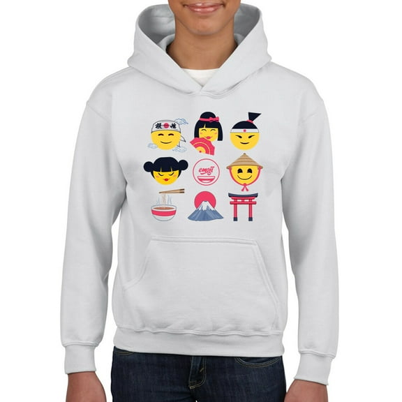 Japanese Emoji Icons - Cute Cultural Set Graphic Youth's Hoodie