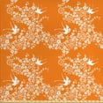 thumbnail image 1 of Ambesonne Orange Fabric by the Yard Upholstery, Japanese Tree Birds Art, 10 Yards, Marigold White, 1 of 4