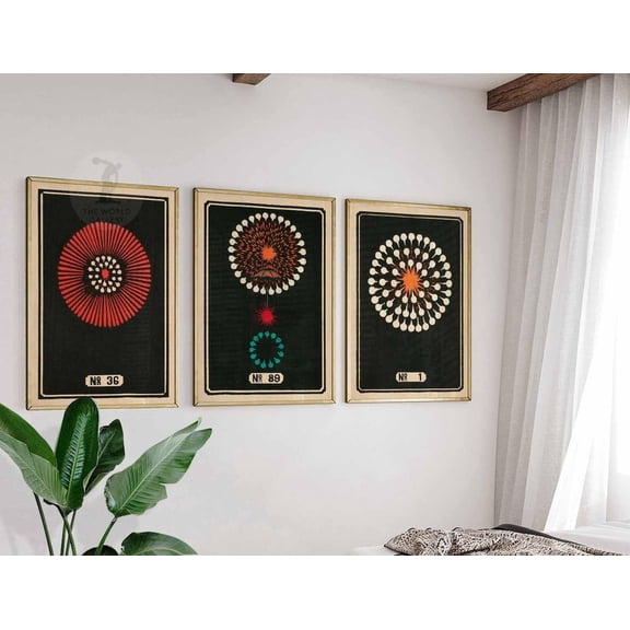 Japanese Fireworks Vintage Art Japanese Woodblock Ukiyo-e Set 3 Unframed Paper Print 8x12