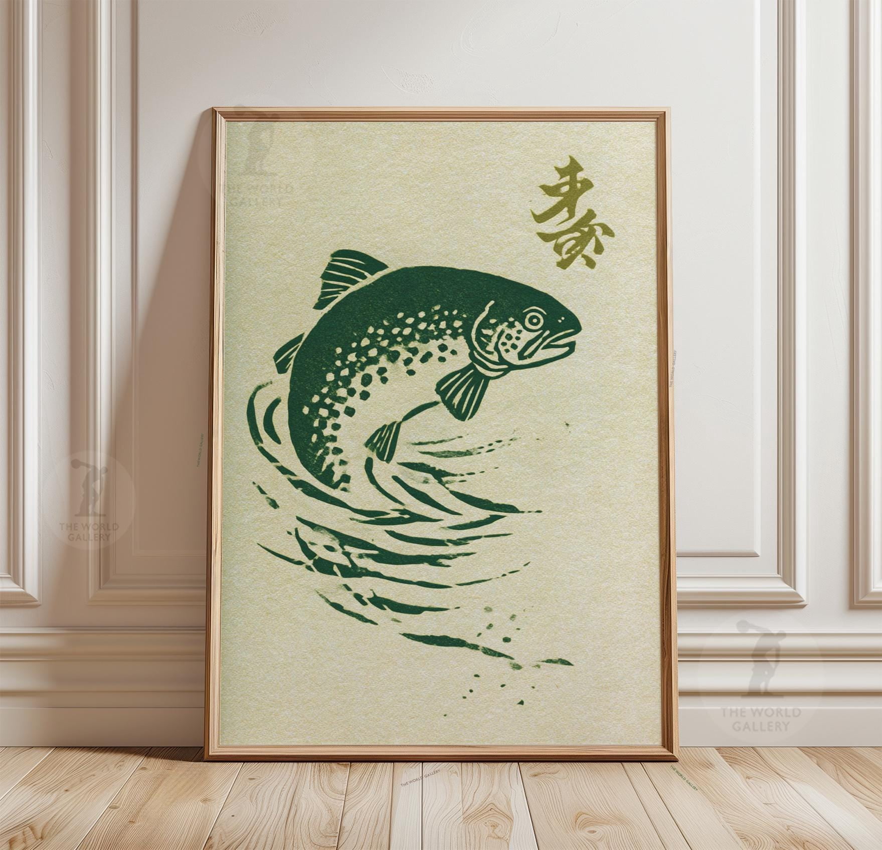 Zen Fish Design Japanese Fish Ink Print, Minimalist Zen Coastal Wall Art , Poster Print ...