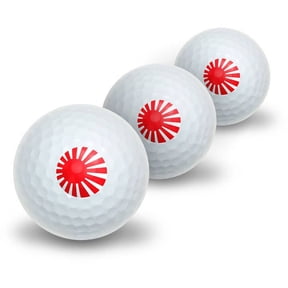 Japanese Flag Rising Sun Novelty Golf Balls, 3pk