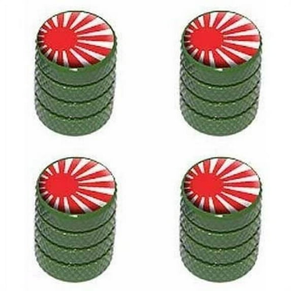 Japanese Flag Rising Sun Tire Rim Wheel Aluminum Valve Stem Caps, Multiple Colors