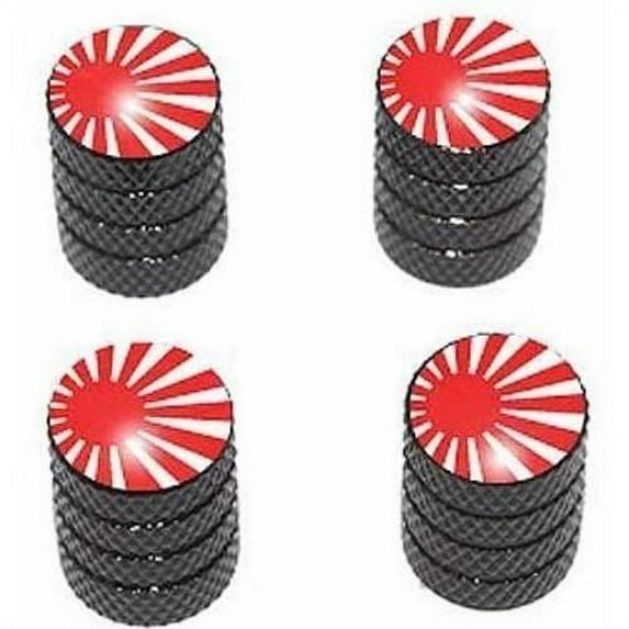 Japanese Flag Rising Sun Tire Rim Wheel Aluminum Valve Stem Caps, Multiple Colors