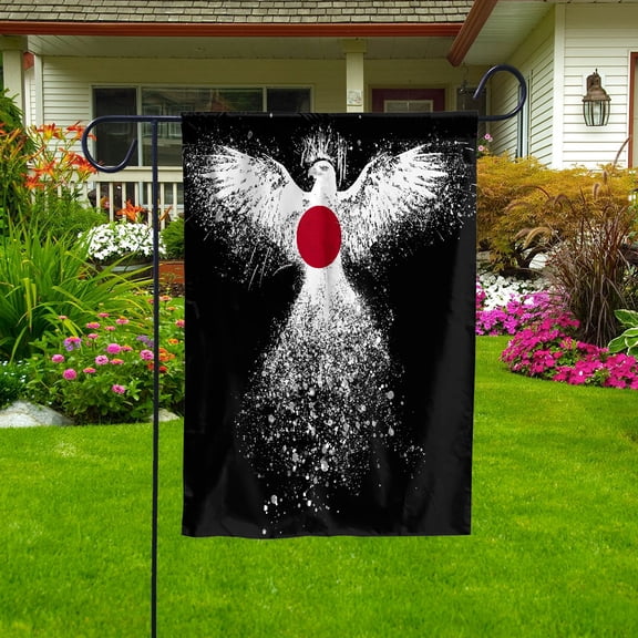 Japanese Flag With Eagle Painting - Proud Japan Garden Flag (11.5x17.5) Double-Sided Decorative Polyester Indoor/Outdoor Flag