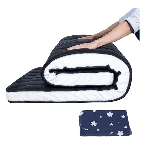 Japanese Floor Futon Mattress with Removable Cover - Twin Size 4" Thick Foldable Floor Bed Mattress Memory Foam Sleeping Mat Suitable for Guest, Nap, RV (Sakura)