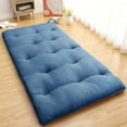 thumbnail image 1 of Japanese Floor Futon Mattress Twin Size – Collapsible Roll-Up Tatami Sleeping Pad, Portable Floor Bed for Adults, Kids, Dorm, Camping, Guest Room – Navy Blue, TWIN, 1 of 8