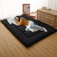 thumbnail image 1 of Japanese Floor Mattress for Adults Kids, Japanese Futon Mattress Sleeping Mattress for Floor Foldable Mattress, Tatami Mat, Roll Up Mattress Camping Mattress Pad, Black,Full Size, 1 of 7