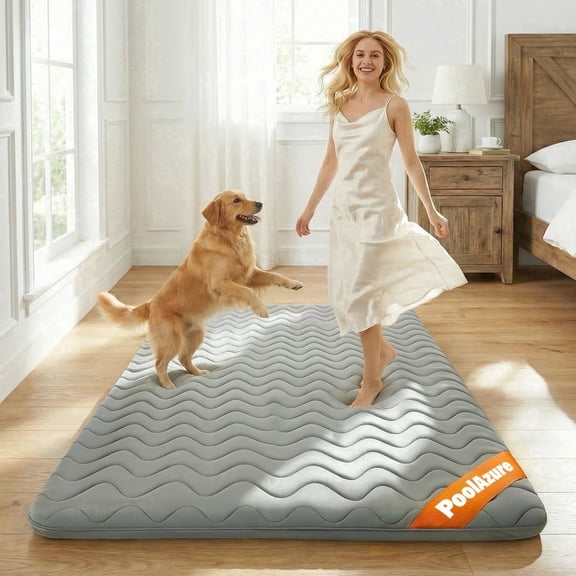 Japanese Floor Mattress Futon - 3.5" Extra Firm Foldable Tatami Mat, 5-Layer Support with High-Density Foam Portable Floor Bed for Guest, Dorm, Kids Room & Camping Grey Twin