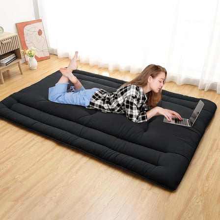 Japanese Floor Mattress Futon Mattress,3 '' Thicken Daybed Futon Roll Up,Portable & Foldable Tatami Mat for Sofa Lounger Camping Dormitory Yoga Sleep Nap Meditation