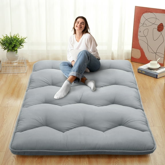 Japanese Floor Mattress - Futon Mattress Roll Up, Tatami Mat, Camping Mattress, and Couch Mattress Pad