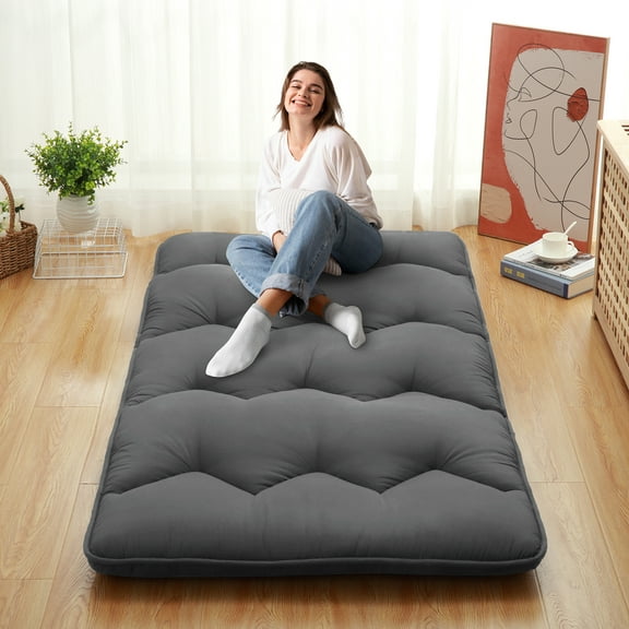 Japanese Floor Mattress - Futon Mattress Roll Up, Tatami Mat, Camping Mattress, and Couch Mattress Pad
