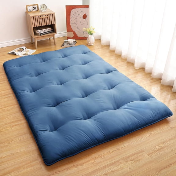 Japanese Floor Mattress Futon Mattress,Thicken Tatami Mat Sleeping Pad,Foldable Roll Up Mat,Boys Girls Dormitory Pad Kids Floor Lounger Pillow Bed for Camping Home Use