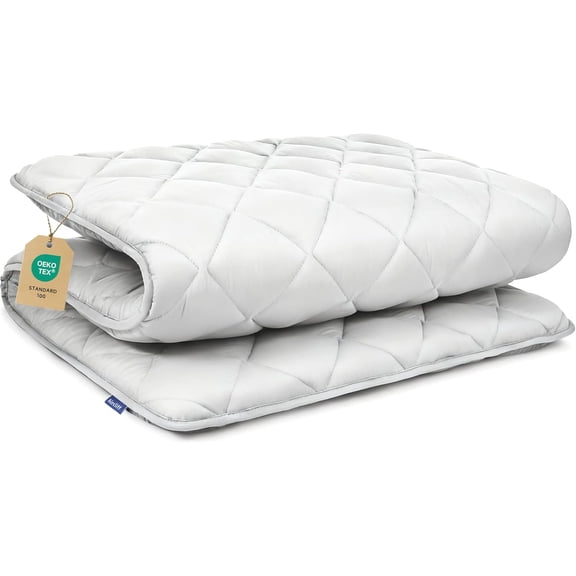 Japanese Floor Mattress, Roll Up Tatami Mat, Sleeping Pad, Shikibuton, CertiPUR-US Certified Foam Floor Bed Futon Mattress for Dormitory, Guest Bed, Designed in Japan(Light Grey, Twin)