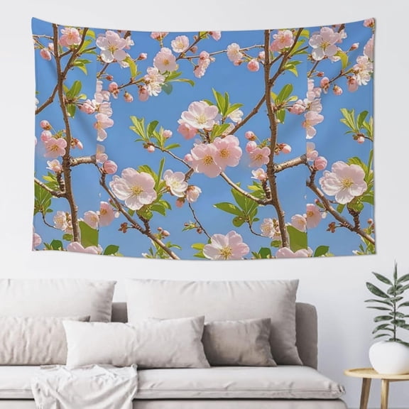 Japanese Floral Cherry Blossom Tapestry Aesthetic Wall Hanging Tapestries 60'' x 40'' Boho Tapestries Vertical Wall Art Decorative Funny Vintage Poster Flag Tapestry for Bedroom Living Room Decor