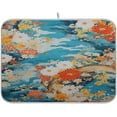 thumbnail image 1 of Japanese Floral Dish Drying Mat, Absorbent Microfiber Pad Protector For Kitchen Counter Top Mat Dish Drainboard 16x18in, 1 of 7