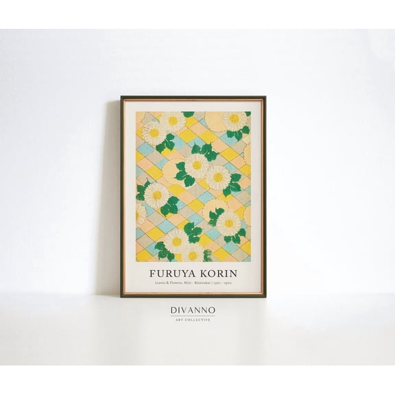 Japanese Floral Kimono Pattern Unframed Paper Print