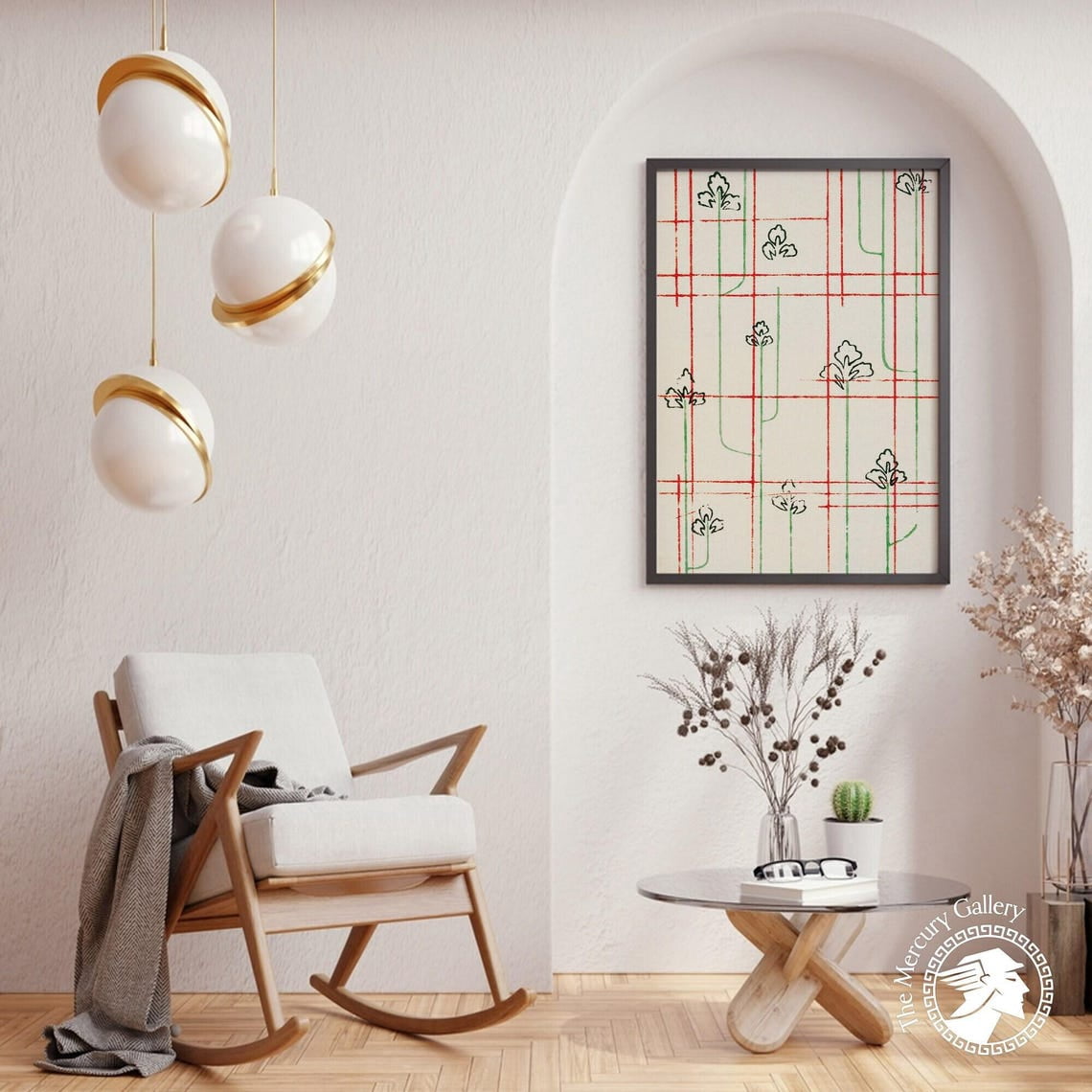 Japanese Floral Line Minimalist Wall Art Print, Botanical Bedroom And ...