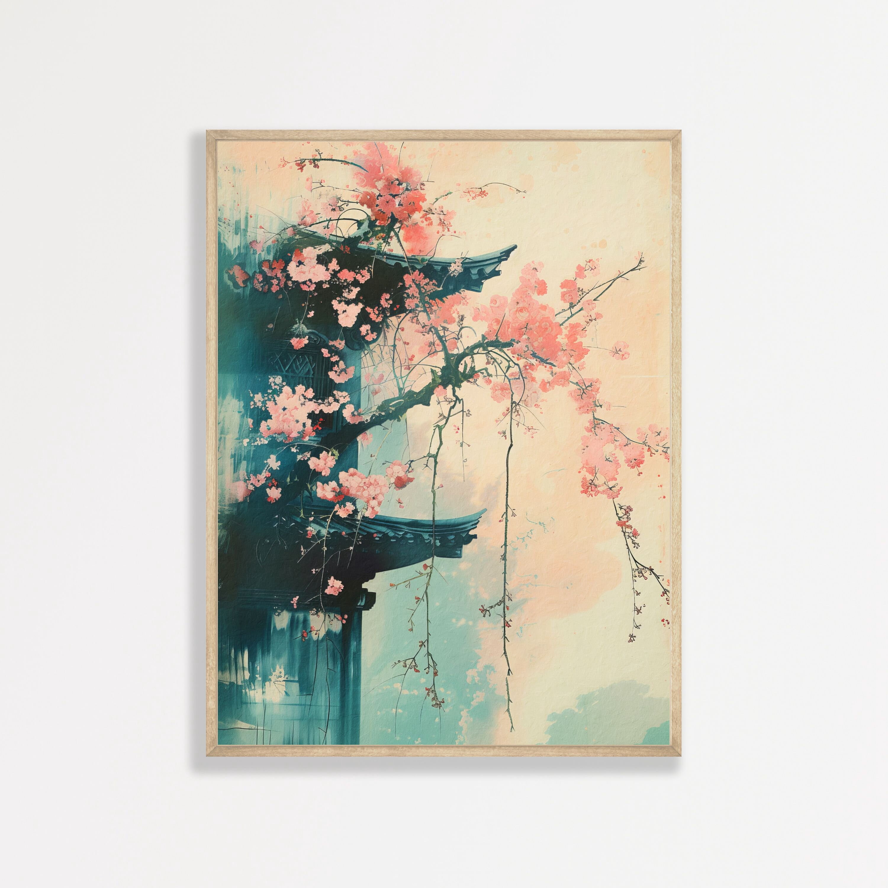 Picture of Japanese Floral Wall Art Print Minimalist Vintage Japandi Decor ...