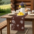 thumbnail image 1 of Japanese Flower Still Life Table Runner 13x70in Non-Slip Cotton Linen Table Runners, Brown Solid Color Dresser Scarves TableRunner for Dinner Kitchen Dining Wedding Party, 1 of 9