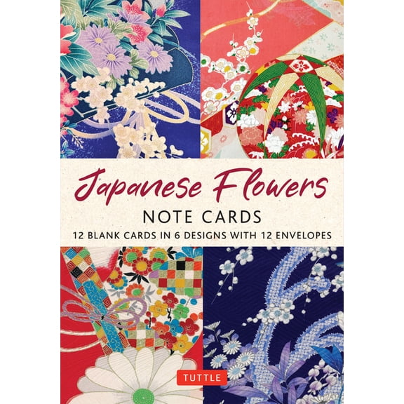 Japanese Flowers, 12 Note Cards: 12 Blank Cards in 6 Lovely Designs (2 Each) with 12 Patterned Envelopes (Other)