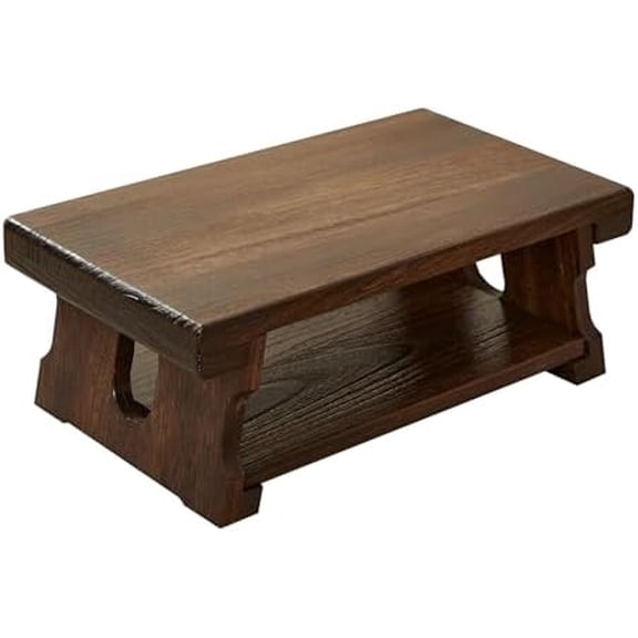 Japanese Folding Floor Table,Natural Brown Coffee Table,Wood Small Low Meditation End Table, Tatami Table for Bed,Living Dining Room$$Furniture
