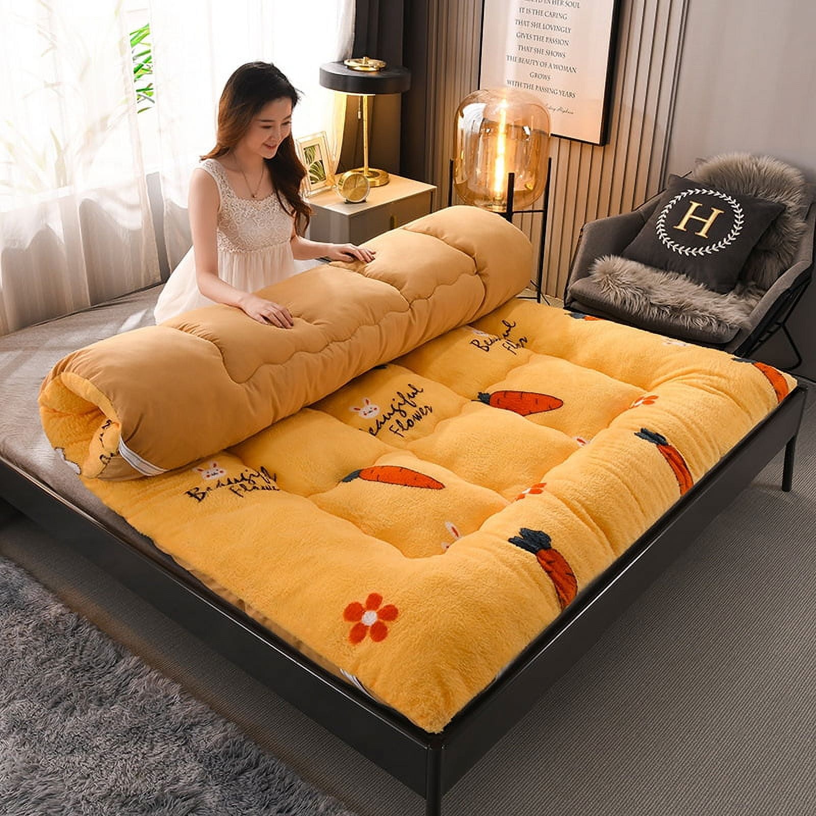 Japanese Folding Futon Mattress Single Double Thicken Portable Floor