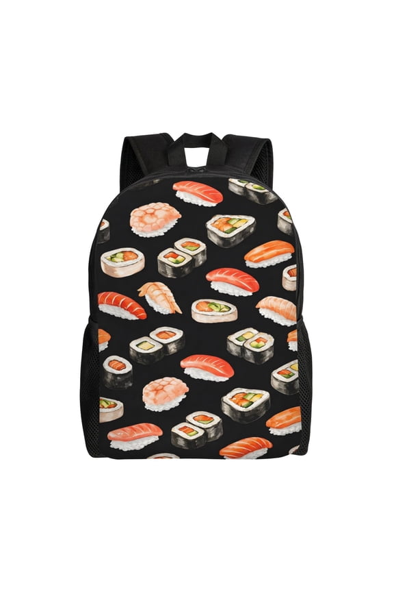 Japanese Food Sushi Backpack Full Front Print Travel Laptop Bag for Men and Women