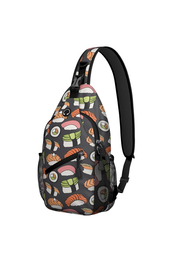 Japanese Food Sushi Roll Sushi Lover Lightweight Multipurpose Travel Sling Backpack Small and Durable